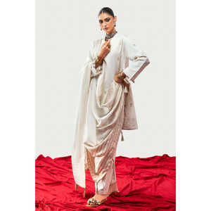 Traje de Satén Jacquard de 3 Piezas con Dupatta MJ-52042 - Product Image 2