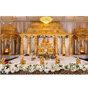 Décor de mandap de mariage sur le thème du Grand Seigneur Shiva, mandap ouvert traditionnel sur le thème de Shiva Parvati, grand mandap pour cérémonie de mariage hindoue, Royaume-Uni - Product Image 1