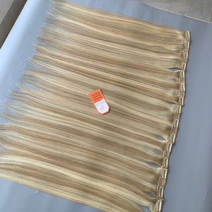 Venta al por mayor 100% Cutícula Alineada Virgen Extensiones de Cabello Humano Clip-On Seda Recto Doble Dibujado Máquina de Cabello Doble Trama - Product Image 6