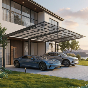 Abri de voiture extérieur en aluminium facile à assembler avec toit en polycarbonate résistant aux chocs, marqué CE, abri de garage professionnel - Product Image 5
