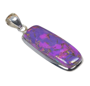 จี้พลอยธรรมชาติทำด้วยมือสีเงินสเตอร์ลิงทำจาก925เทอร์ควอยซ์สีม่วงทองแดงเหมาะเป็นของขวัญสำหรับเธอ - Product Image 1