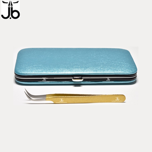 แหนบขนตาญี่ปุ่นเคลือบสีทองแหนบขนตาสัญลักษณ์ที่กําหนดเองบรรจุกระเป๋าต่อขนตาแหนบ - Product Image 4