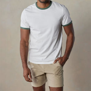 Camiseta de Verano Personalizada al por Mayor, 100% Algodón Puro Premium, Camiseta Informal con Ribete para Hombre, Camiseta con Estampado para Hombre - Product Image 6