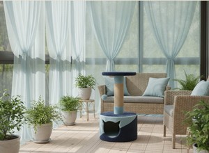 Árbol para Gatos Ecológico de Madera Midnight Blossom con 2 Niveles para Gatos y Animales Pequeños - Refugio Urbano Resistente - Product Image 5