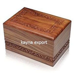 Urne artisanale en bois de manguier de style européen pour cendres humaines, capacité de 200 pouces cubes, biodégradable pour crémation et inhumation - Product Image 5