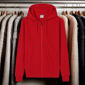 Personalizado Forrado Otoño Invierno Felpa Fleece Con Capucha Cremallera Cardigan Chaqueta de los hombres Impreso logotipo Sudaderas CON CAPUCHA DE TRABAJO - Product Image 5