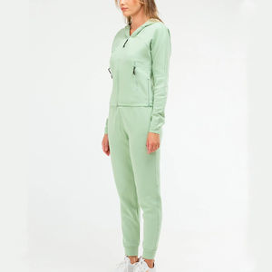 Nouveau survêtement élégant avec logo personnalisé sweats à capuche zippés et survêtement de jogging ensemble 2 pièces survêtements pour femmes - Product Image 2