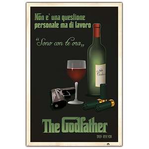 Affiche style moderne Le Parrain, motif bouteille de vin Sono Con Te Ora, design nature morte - Product Image 2
