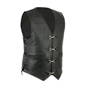 <b>Leather</b> Vest Men Utility Vest with Multiple Pockets for Riding Made in Pakistan - Product Image 1