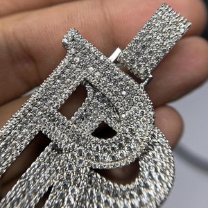 เครื่องประดับฮิปฮอปทองคำสีขาว14K 925เงินแท้สร้อยคอประดับเพชรสร้อยคอแบบกำหนดเองจี้เพชร VVS และเสน่ห์ - Product Image 5