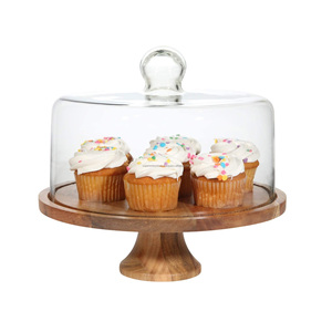 Support à gâteau en bambou Vente à chaud Nouveau design de haute qualité pour mariage et fête Article décoratif pour la maison Plateau à pâtisserie rond en bois pour cupcakes - Product Image 3