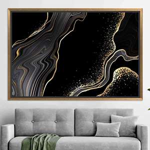 Elegant Black and Gold Marble <b>Canvas</b> Wall Art Print,GOLD <b>FRAMED</b> <b>CANVAS</b> - Product Image 1