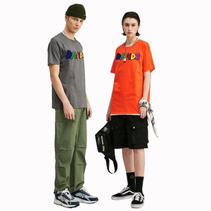 Directo de fábrica 100% algodón camiseta de hombre estilo de calle alta serigrafía bordado apliques parche secado rápido 200 gramos tela - Product Image 2