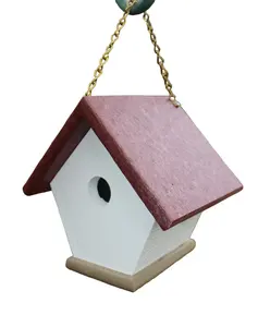 Деревянный домик для птиц, простой дизайн, прочный, с элегантной отделкой, деревянная кормушка для птиц, оптовая продажа