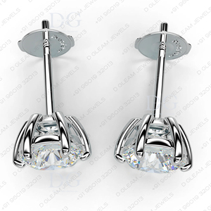 Classic 6 Prong Moissanite <b>Stud</b> <b>Earrings</b> Women's Trendy Rose White Gold 2ct Engagement Wedding Anniversary Party Christian - Product Image 6