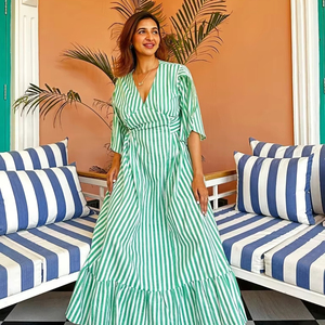 ชุดเดรสปาร์ตี้ผ้าฝ้ายงานแฮนด์เมดสไตล์อินเดียชุดเดรสยาวชุดเดรสฮันนีมูนสำหรับงานแต่งงานเจ้าสาวส่วนตัวของขวัญสำหรับเธอ - Product Image 3