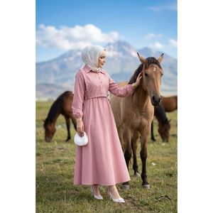 Conjunto de Vestido de Crepé Rosa a Rayas con Bolero, Talla XXS/XS, Conjunto de Dos Piezas con Shorts a Juego para Primavera/Verano - Product Image 1