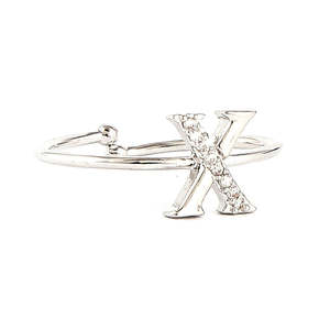 Bague alphabet pour femme - Argent - Argent - Product Image 1