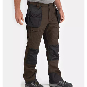 High Visibility Men's Safety Work Pants With Reflective Tape <b>Lime</b> Black Bottom for Work and Outdoor Use - Product Image 3