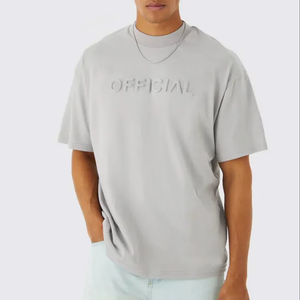 T-shirt en coton pour homme surdimensionné avec impression en relief 2025, motif de personnage personnalisé de qualité supérieure, séchage rapide, 100% coton, 240GSM - Product Image 1