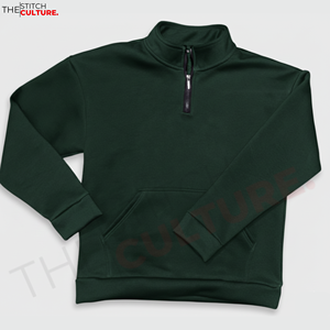 Sudadera con Capucha Personalizada de Alta Calidad, Unisex, Gruesa, 100% Algodón, con Cierre de Cremallera 1/4, Sudadera Lisa con Media Cremallera - Product Image 2