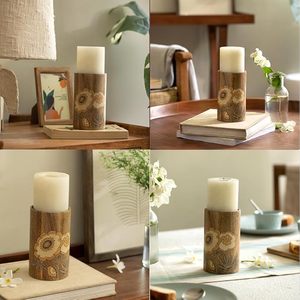 Porte-bougie classique pour la décoration de la maison, décoration de mariage moderne, pot à bougie unique, support à bougie en bois de haute qualité - Product Image 4