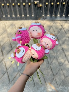 Bán Buôn Hot Bán Crochet Động Vật Hoa Handmade Khá Sữa Bông Vịt Crochet Pig Crochet <span class=keywords><strong>Panda</strong></span> Crochet Thỏ Crochet - Product Image 4
