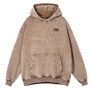 Sudaderas con capucha de lavado ácido de calidad premium para hombre Ropa de invierno de talla grande a la moda Técnicas teñidas lisas - Product Image 1