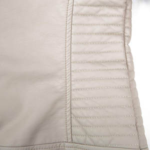 Chaqueta de cuero delgada para mujer superventas para invierno diseño personalizado proceso de punto impermeable transpirable tela de lona frontal - Product Image 3