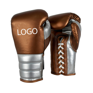 Gant de boxe en cuir métallique Logo personnalisé Combat professionnel Combat Kick Boxing - Product Image 3