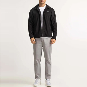 Sweat à capuche en coton avec fermeture éclair pour homme, produit de couleur unie très demandé, sweat à capuche zippé de quantité minimale de commande basse pour homme - Product Image 3
