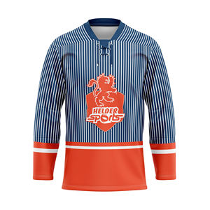Conjuntos de Camisetas de Hockey sobre Hielo Personalizadas para Hombre, Manga Larga, Uniformes Deportivos Sublimados, Transpirables, de Secado Rápido, de Poliéster - Product Image 4