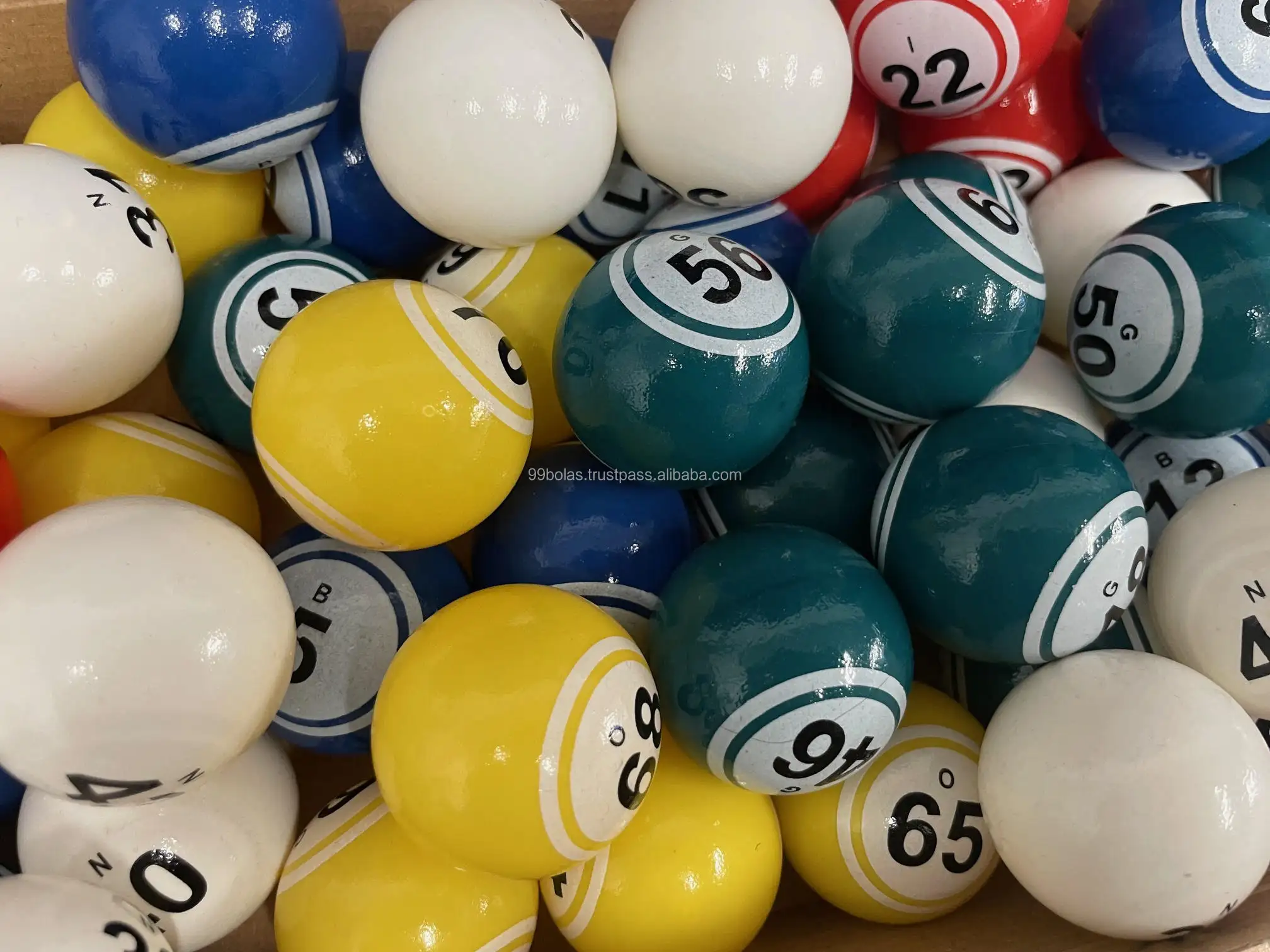 Langlebige 2-seiten-mehrfarbige ballspiele gewinnbälle für das bingo-spiel