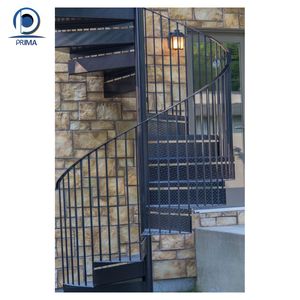 <span class=keywords><strong>บันได</strong></span>เกลียวสีดำลวดลายเรขาคณิตพร้อมราวสแตนเลสสำหรับพื้นที่นั่งเล่นและตกแต่งกลางแจ้ง - Product Image 2