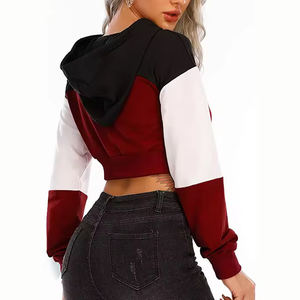 เสื้อครอปมีฮู้ดสำหรับผู้หญิงผ้าคอตตอน/โพลีเอสเตอร์เสื้อครอปไซส์ XL ดีไซน์ใหม่ล่าสุด2024 - Product Image 2