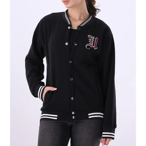 Fábrica al por mayor de alta calidad nuevo producto 380 GSM chaquetas universitarias de hombro caído para mujer - Product Image 2