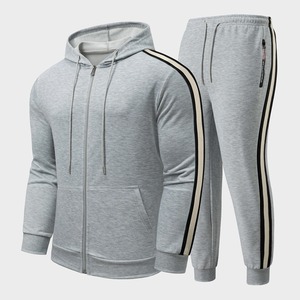 ชุดวอร์มสำหรับผู้ชายชุดเสื้อผ้าแบบสวมมีฮู้ดและกางเกงมีฮู้ดสำหรับผู้หญิงสีพื้น + กางเกง - Product Image 1