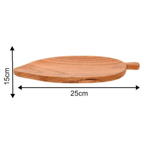 Plateau de collations en forme de feuille fait à la main en bois massif idéal pour la vaisselle et le plat de mariage de fruits de dessert de restaurant - Product Image 6