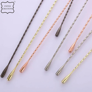 Cuchara agitadora de cóctel de acero inoxidable colorida de alta calidad con material de metal de mango largo - Product Image 5