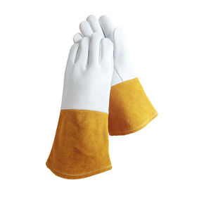 Guantes de Soldadura TIG de Piel de Cabra Resistentes al Calor, Guantes de Protección para las Manos Resistentes al Fuego para Uso Industrial y en Talleres - Product Image 1