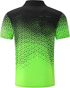 Polo de golf pour hommes, coupe sèche, évacuation de l'humidité, manches courtes 100% polyester tricoté, imprimé performant - Product Image 2