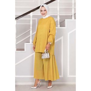 Hijab Décontracté à Col Ras du Cou Vert Pétrole 2 Pièces - Product Image 4