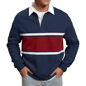 Chemise de rugby pour hommes 2026, 100% coton, brodée, formelle, à séchage rapide, doublée en polaire, lourde, unie, à manches courtes, sweat-shirt - Product Image 2