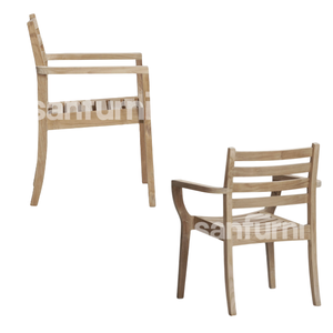 เก้าอี้รับประทานอาหารในสวนเฟอร์นิเจอร์บ้านเป็นมิตรกับสิ่งแวดล้อมเก้าอี้รับประทานอาหารในสวนทำจากไม้สักเนื้อแข็งสำหรับใช้กลางแจ้งในโรงแรมวิลล่าใช้ในสวน - Product Image 6