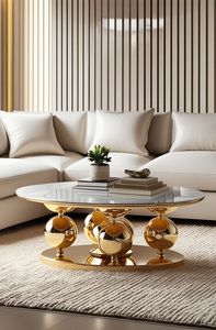 Mesa de centro atemporal de mármol de suministro directo de fábrica para decoración de sala de estar disponible a un precio asequible - Product Image 3