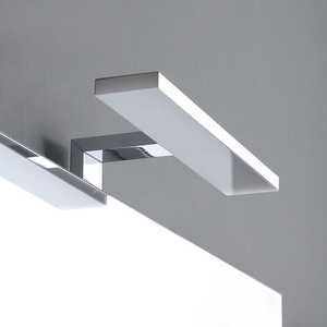 Meuble de salle de bain de 60 cm avec 2 tiroirs effet bois, miroir et lampe Belize, ensembles de salle de bain - Product Image 6