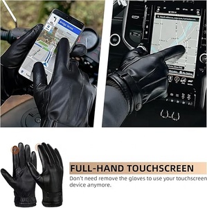Gants d'hiver chauds en cuir pour temps froid à écran tactile du Pakistan - Product Image 6