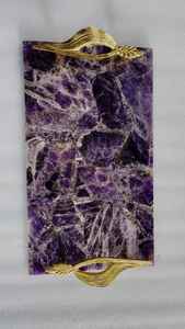 Bandeja decorativa de amatista moderna-Rectángulo de madera mármol plástico acero inoxidable para servir comida en el hogar para celebraciones de aniversario - Product Image 2