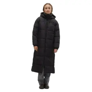 High Quality Winter Wear Women Black Quilted Padded Knee Length Puffer Down Jackets For Sale Customized Bubble Jackets