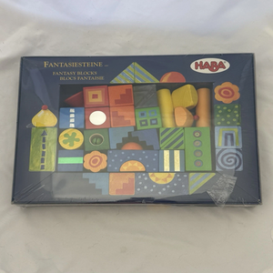 บล็อกไม้ HABA - บล็อกไม้หลากสี 85 ชิ้นพร้อมถุงผ้าฝ้าย - บล็อกสำหรับเด็กวัยหัดเดินและเด็กเล็ก - Product Image 1